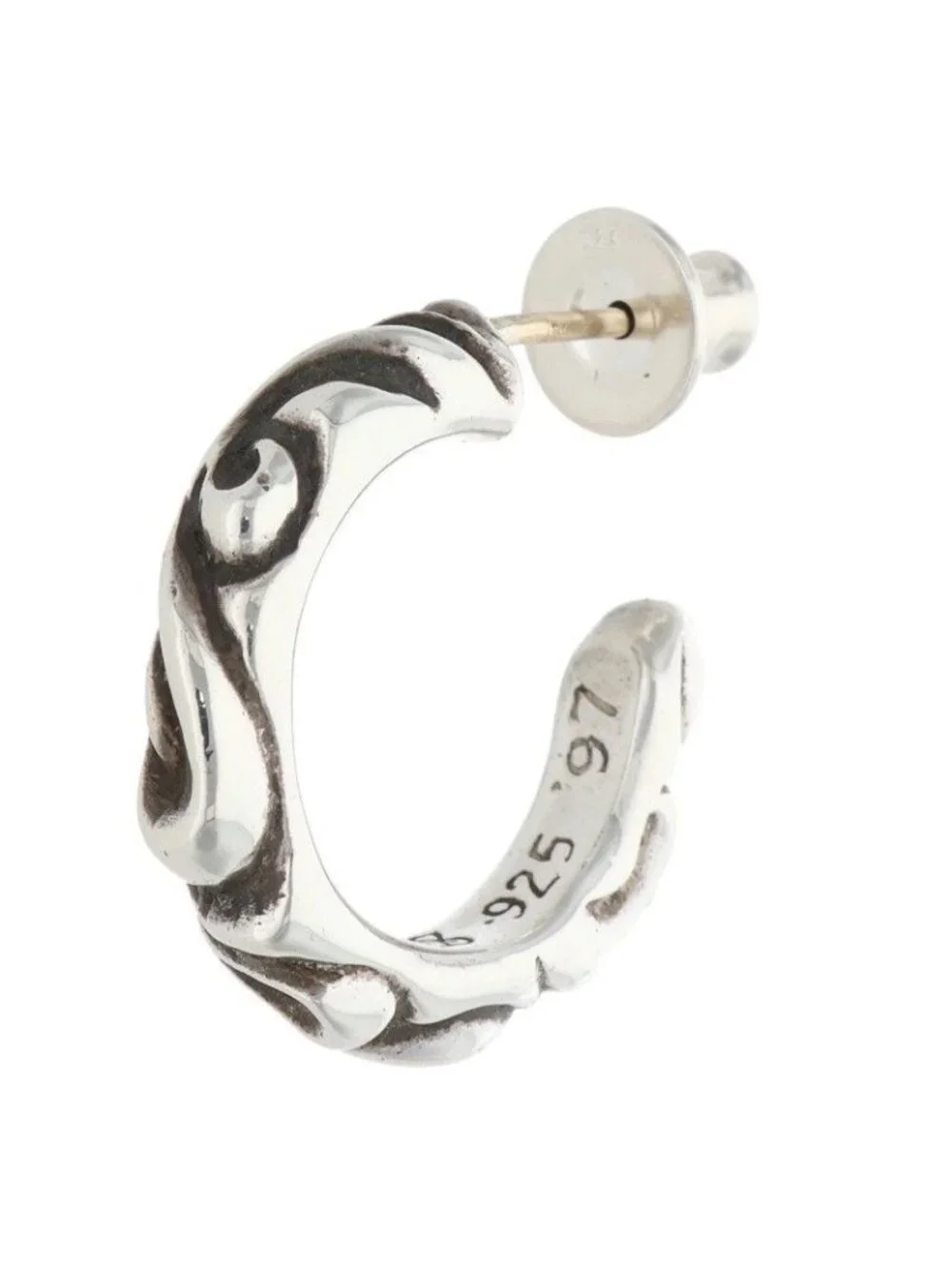 Chrome Hearts Hoop Scrool 1 Scroll Silver Earrings